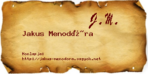 Jakus Menodóra névjegykártya